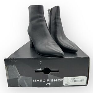 Marc Fisher Womens Jarli Leather Pointy Ankle Bootie Boots Black Size 6.5